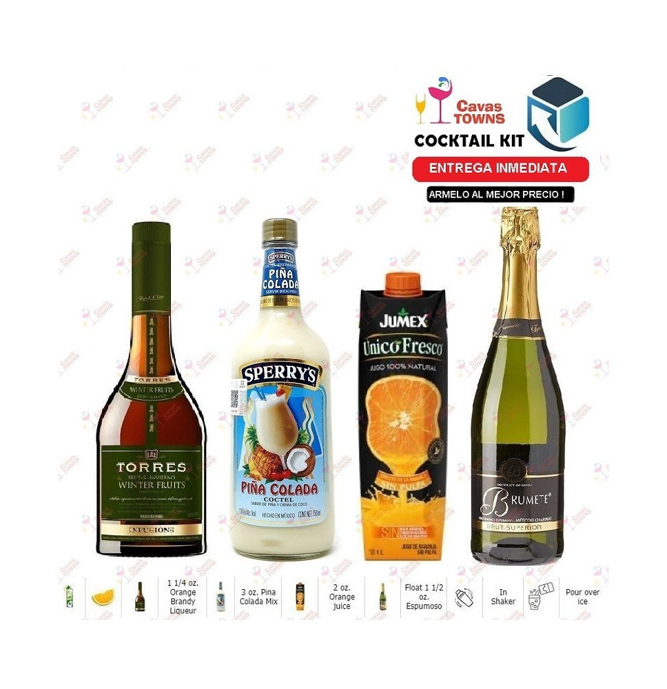 Cocktail Kit Champagne Brunch - 2 Receta Recipe - Cavas Towns Cocktail Kit Champagne Brunch - 2 Receta Recipe - Cavas Towns